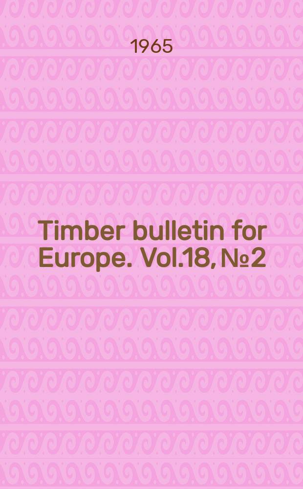 Timber bulletin for Europe. Vol.18, №2 : (Production, trade and price statistics Jan./June, 1964 and 1965)