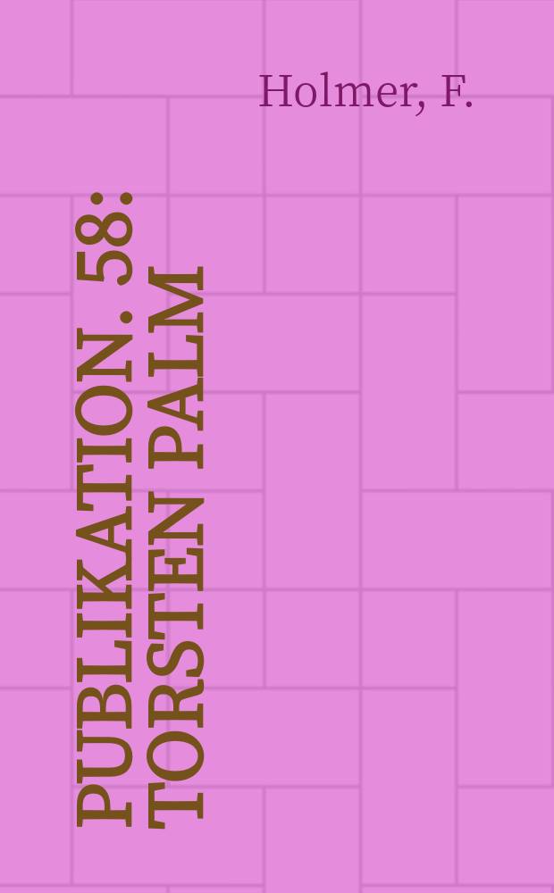 Publikation. 58 : Torsten Palm