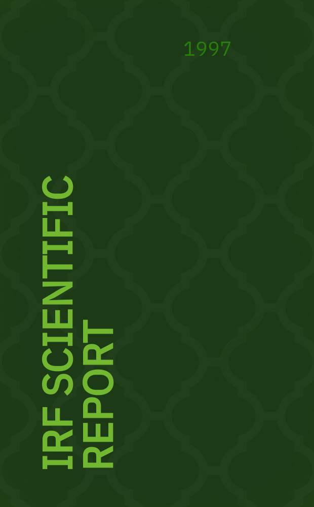 IRF scientific report : Proceedings...