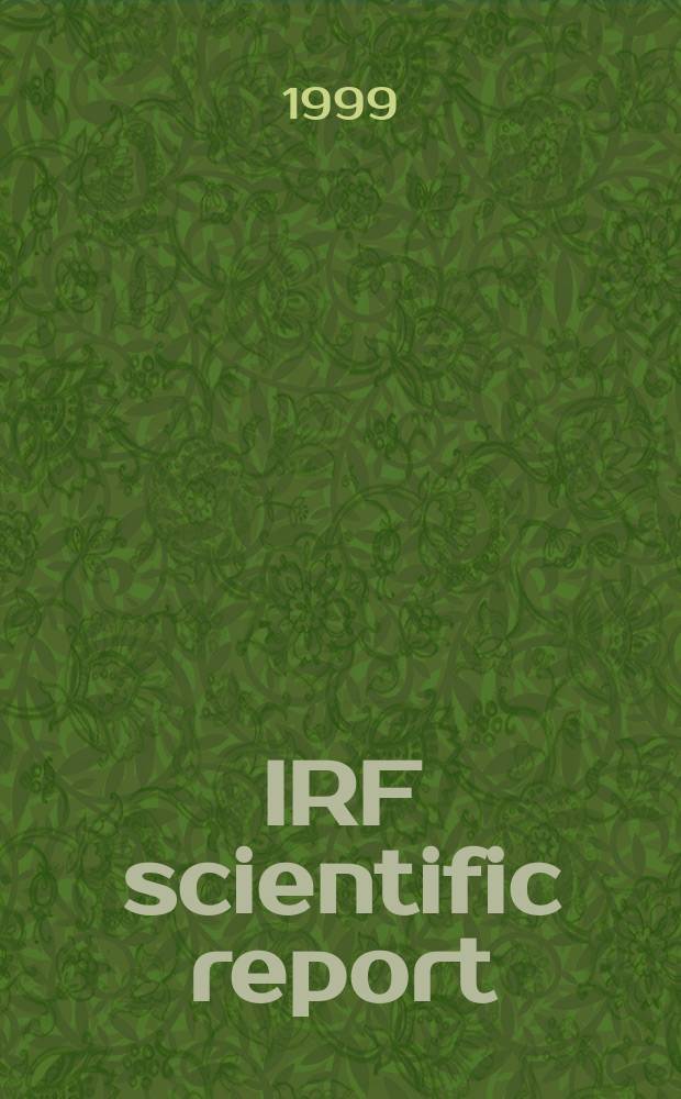 IRF scientific report : Analysis of Freja charging events: statistical occurrence of charging events