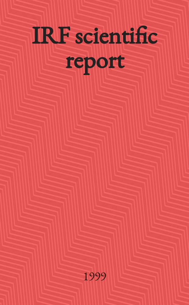 IRF scientific report : Geological constraints and objectives for a spaceborne...