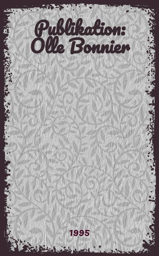 Publikation : Olle Bonnier