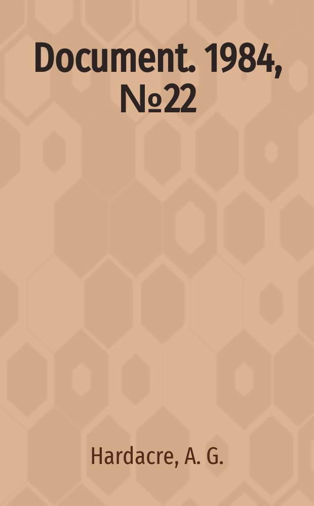 Document. 1984, №22 : Solar energy research outside Sweden