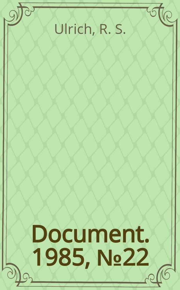 Document. 1985, №22 : Aesthetic and emotional influences
