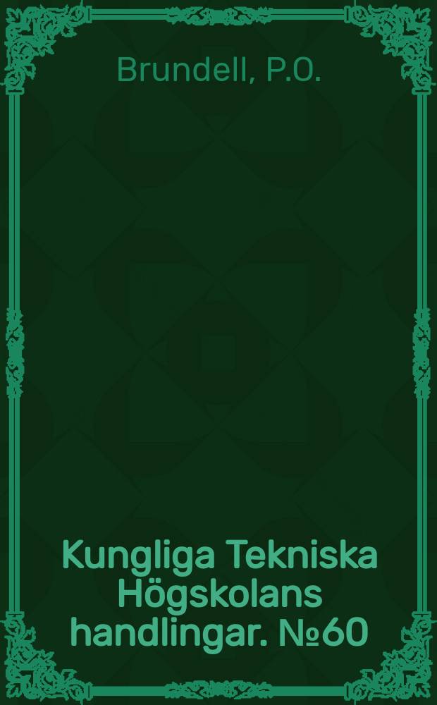 Kungliga Tekniska H&ouml;gskolans handlingar. №60 : The neutron -proton system with a central exponential potential