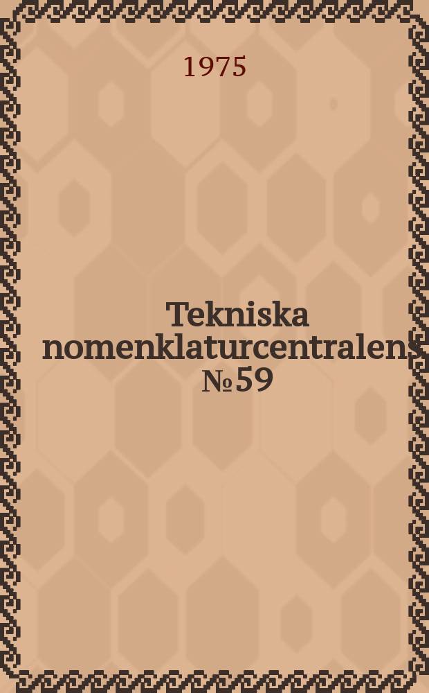 Tekniska nomenklaturcentralens. №59 : Geoteknisk ordlista Sv -F -F -D -Fi- R