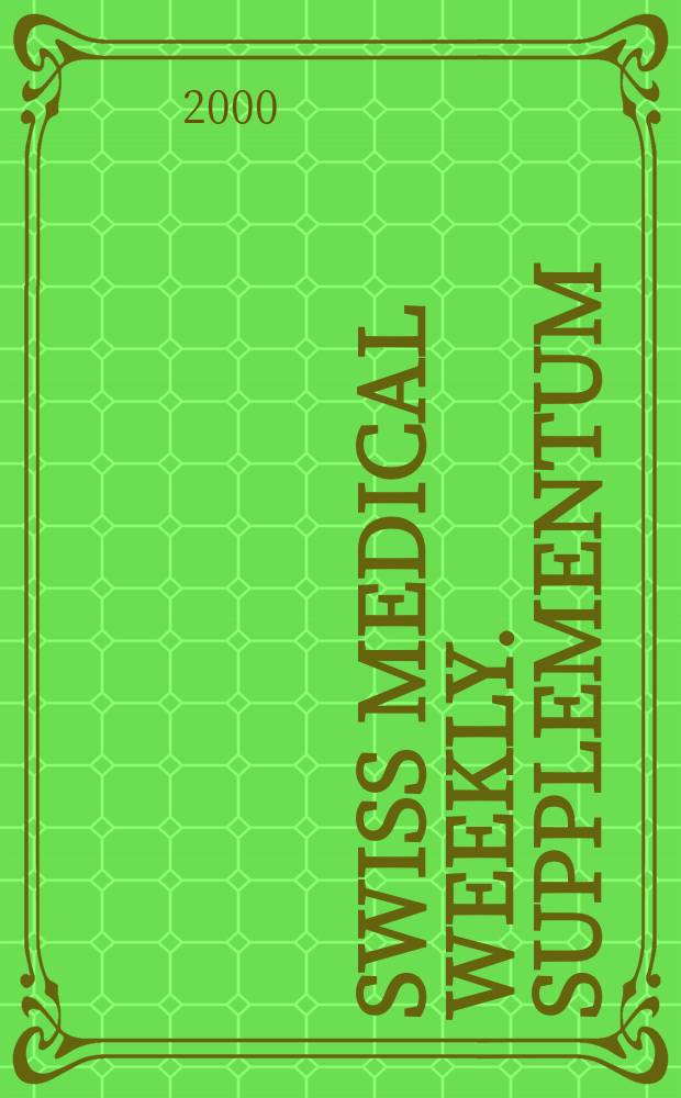 Swiss medical weekly. Supplementum