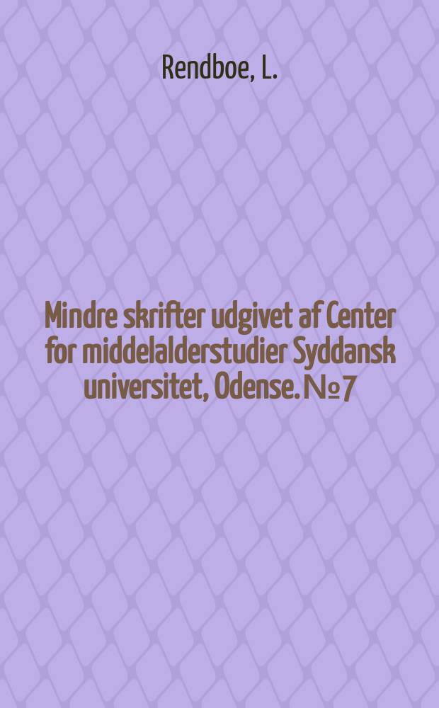 Mindre skrifter udgivet af Center for middelalderstudier Syddansk universitet, Odense. №7 : The Shetland literary tradition