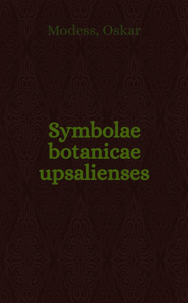Symbolae botanicae upsalienses : Arbeten fr&aring;n botaniska institutionerna i Uppsala. V, 1 : Zur Kenntnis der Mykorrhizahildner von Kiefer und Fichte