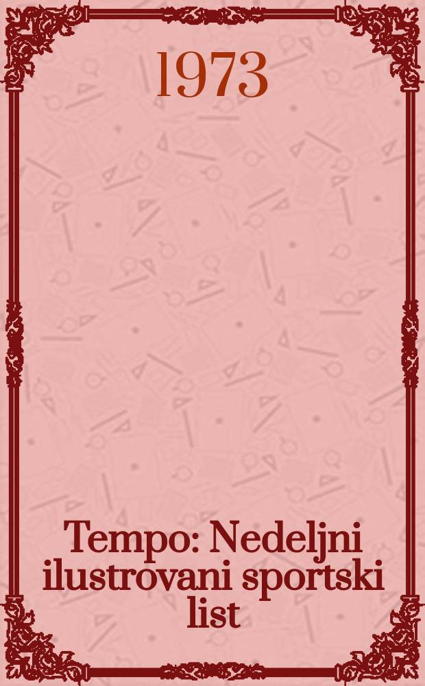 Tempo : Nedeljni ilustrovani sportski list