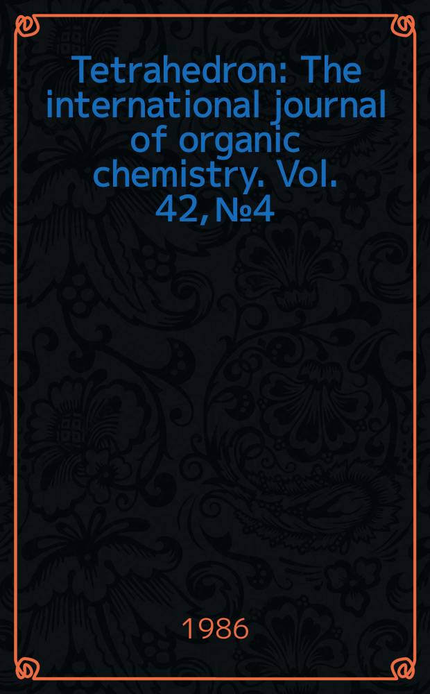 Tetrahedron : The international journal of organic chemistry. Vol. 42, № 4 : Formal transfers of hydride from carbon-hydrogen bonds