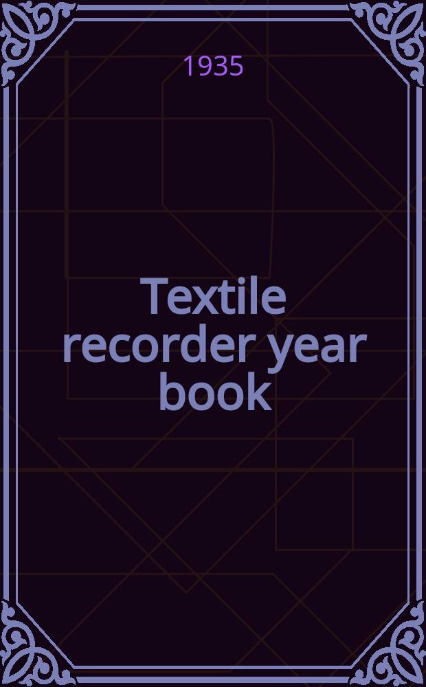 Textile recorder year book