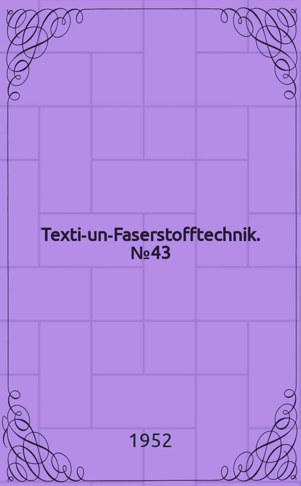 Textil- und- Faserstofftechnik. №43 : Spinnerei- Probleme