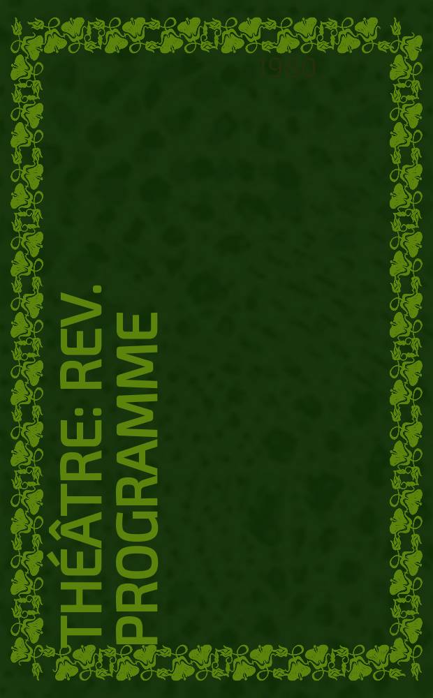 Théâtre : Rev. programme