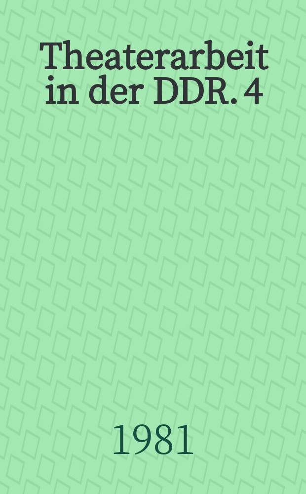 Theaterarbeit in der DDR. 4 : "Die Ausnahme und die Regel" von Bertolt Brecht