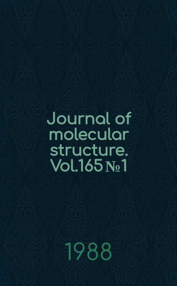Journal of molecular structure. Vol.165 №1/2