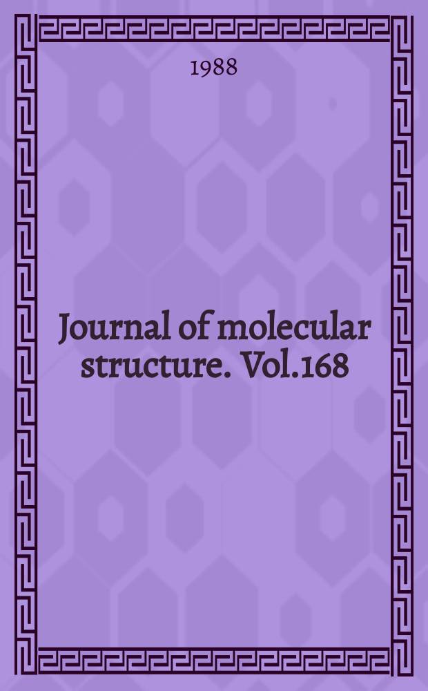 Journal of molecular structure. Vol.168