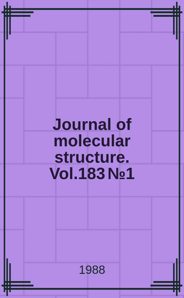 Journal of molecular structure. Vol.183 №1/2