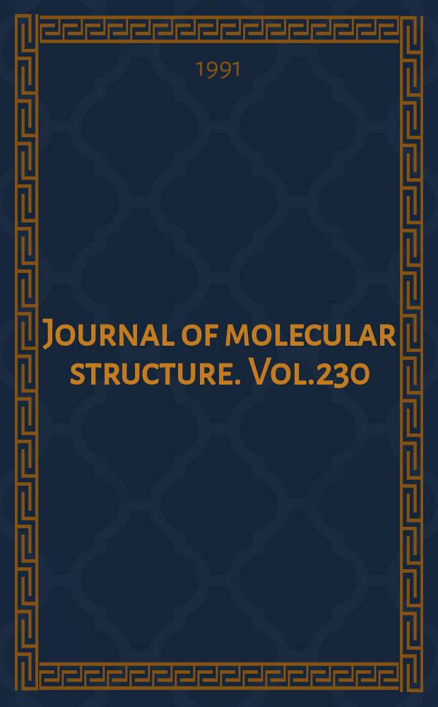 Journal of molecular structure. Vol.230 : Applied theoretical chemistry 1990