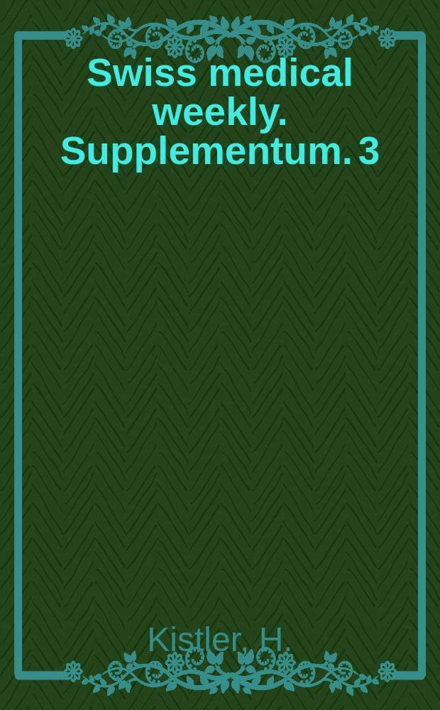 Swiss medical weekly. Supplementum. 3 : Primärer Hyperparathyreoidismus
