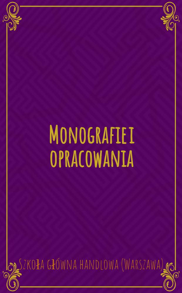 Monografie i opracowania