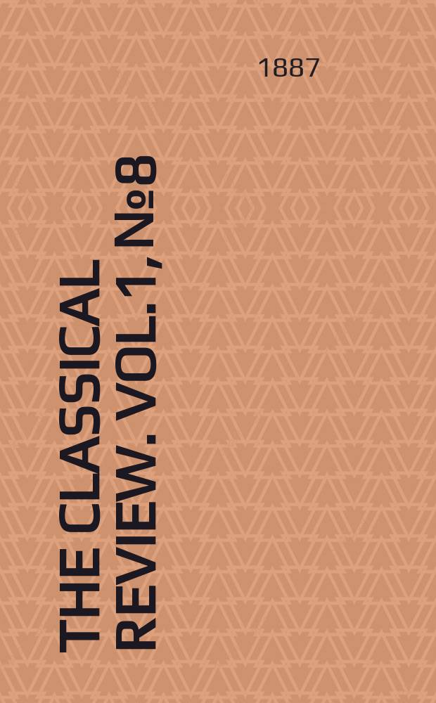 The Classical review. Vol.1, №8