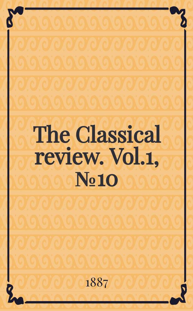 The Classical review. Vol.1, №10