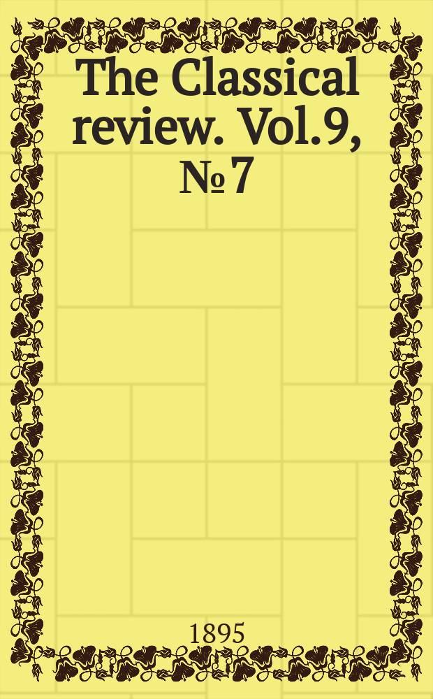 The Classical review. Vol.9, №7(81)