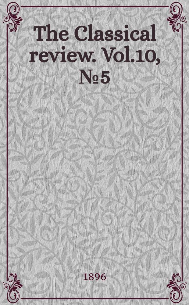 The Classical review. Vol.10, №5(88)