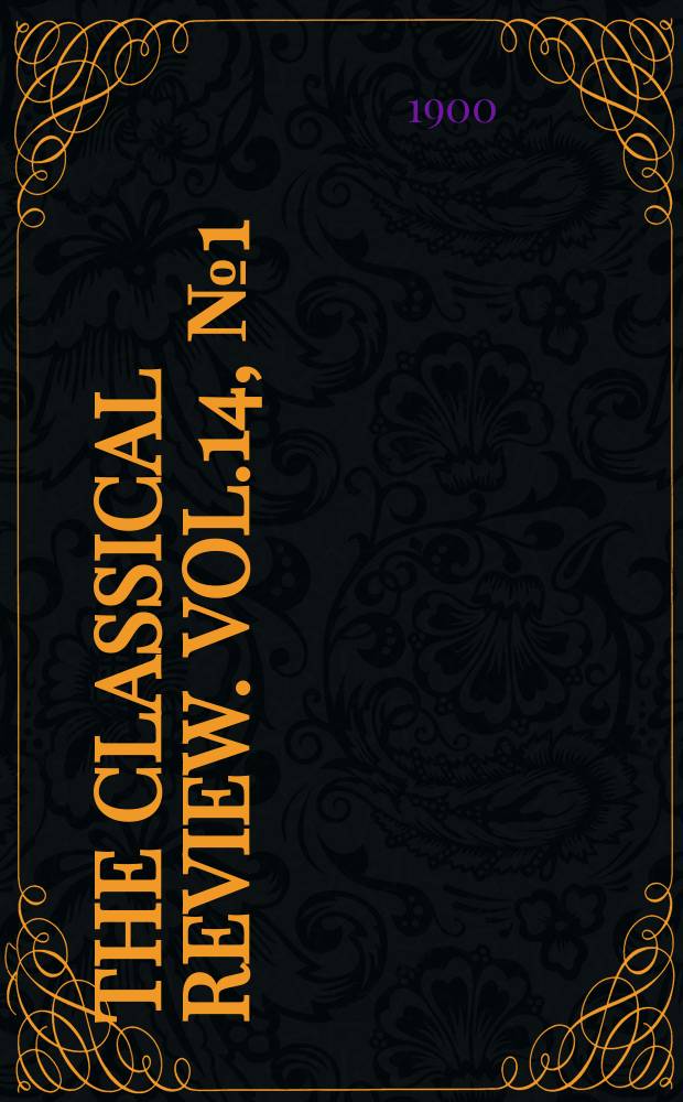 The Classical review. Vol.14, №1(120)