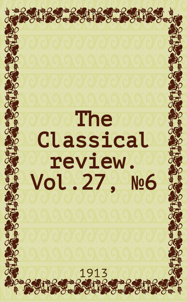 The Classical review. Vol.27, №6(236)