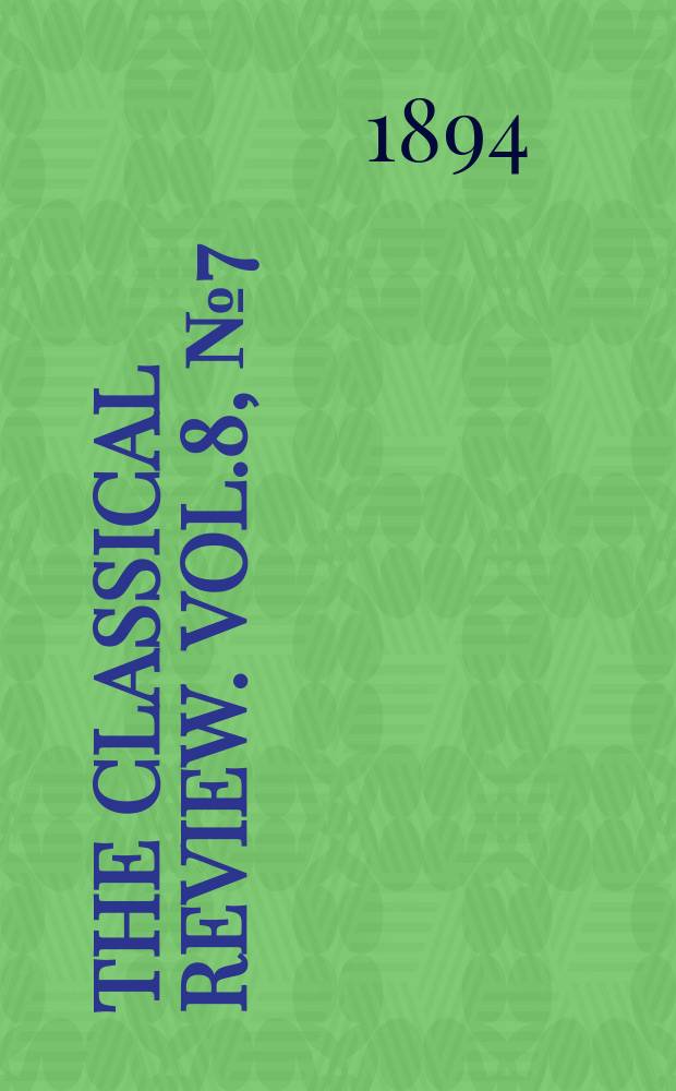 The Classical review. Vol.8, №7(71)
