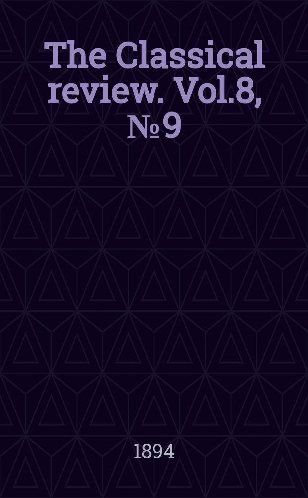 The Classical review. Vol.8, №9(73)
