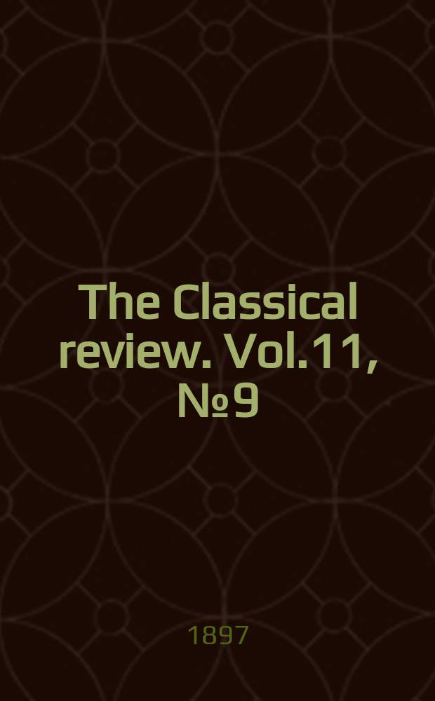 The Classical review. Vol.11, №9(101)