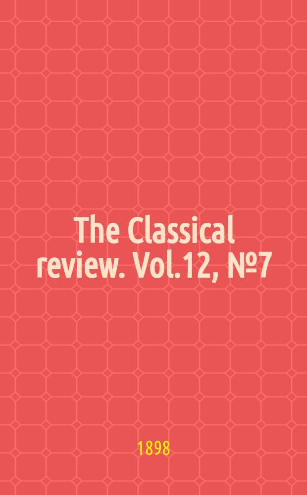 The Classical review. Vol.12, №7(108)