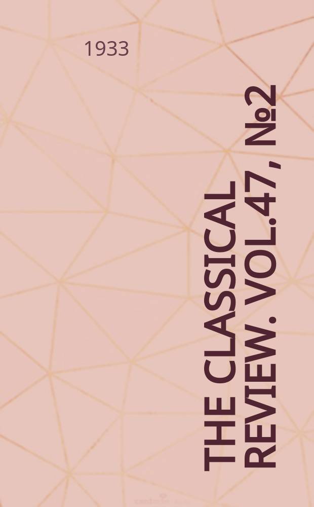 The Classical review. Vol.47, №2(343)