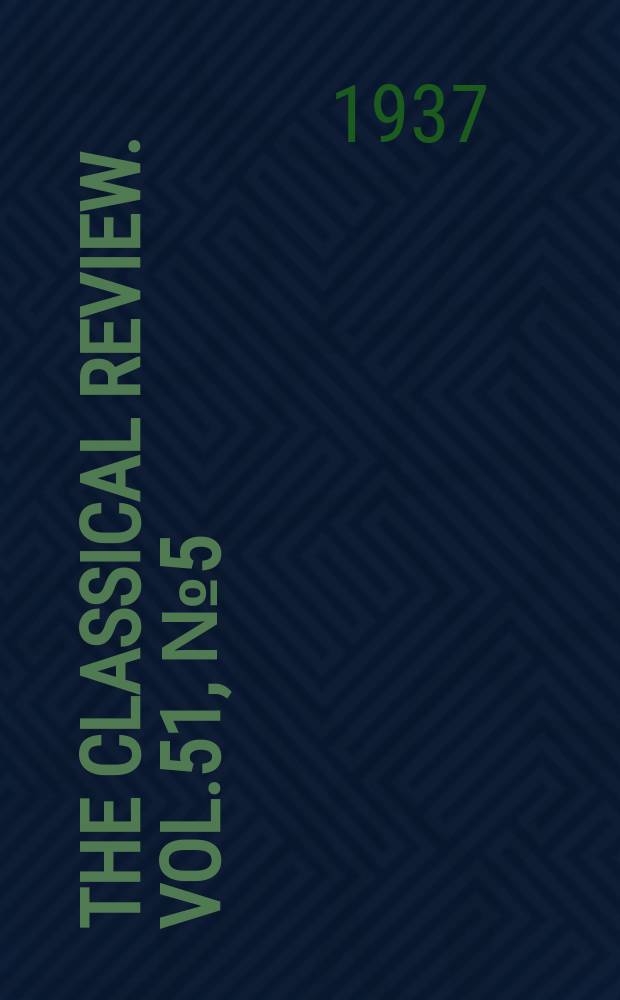 The Classical review. Vol.51, №5(370)