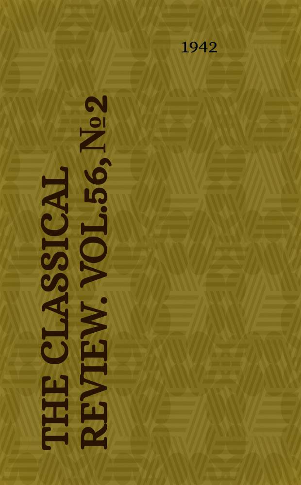 The Classical review. Vol.56, №2