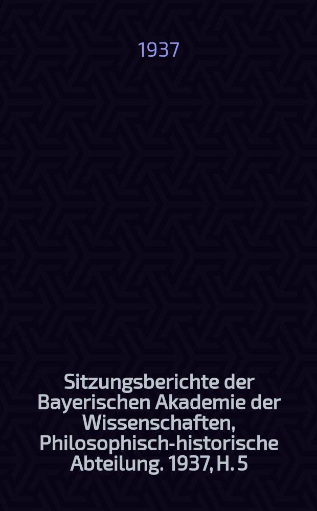Sitzungsberichte der Bayerischen Akademie der Wissenschaften, Philosophisch-historische Abteilung. 1937, H. 5 : Das Theater zu Sparta