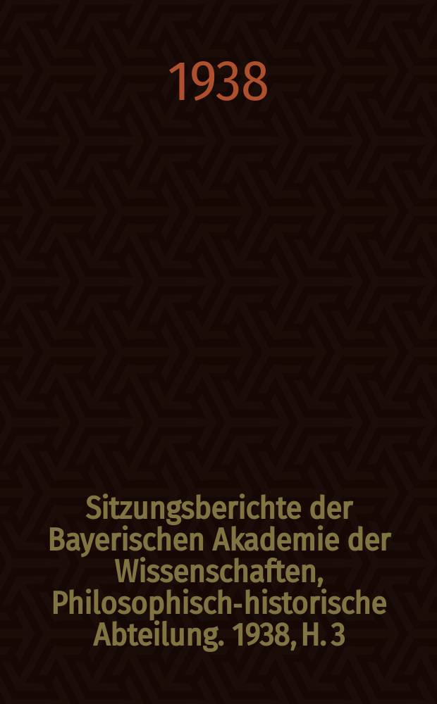 Sitzungsberichte der Bayerischen Akademie der Wissenschaften, Philosophisch-historische Abteilung. 1938, H. 3 : Zwei Niobiden-Meister