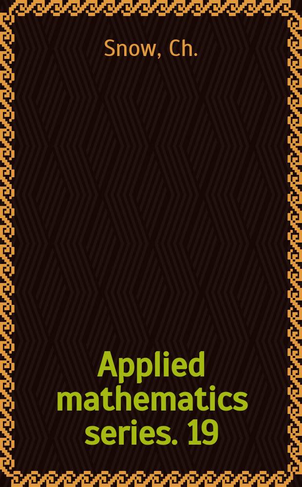 Applied mathematics series. 19 : Hypergeometric and legendre functions