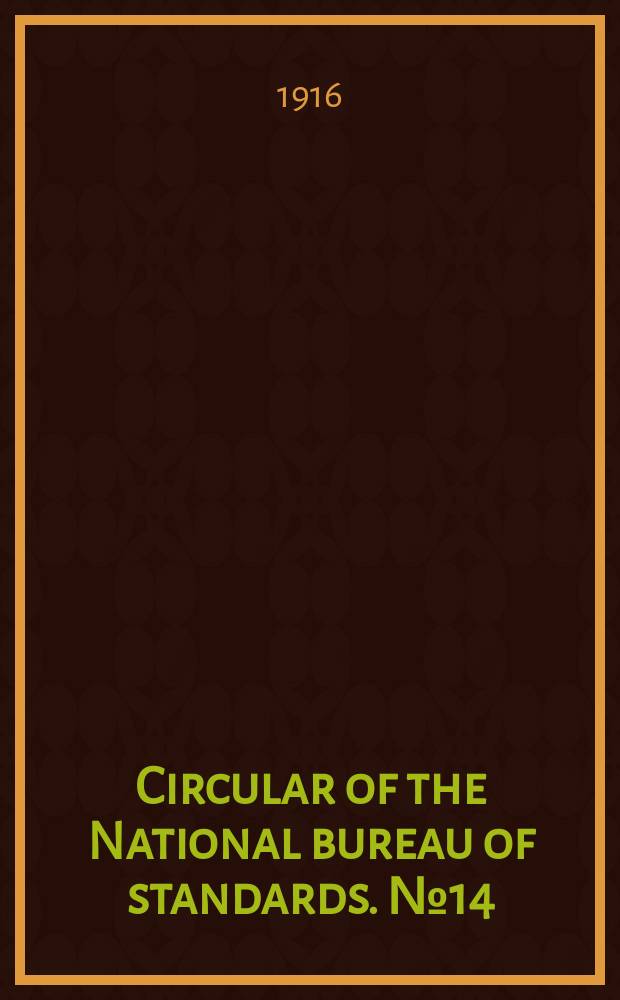 Circular of the National bureau of standards. №14 : Analyzed irons and steels - methods of analysis