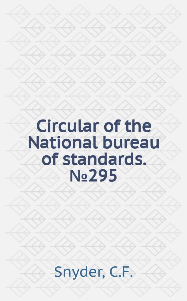 Circular of the National bureau of standards. №295 : Temperature corrections to readings of Baumé hydrometers, Bureau of standards Baumé scale for sugar solutions (Standard at 20°)