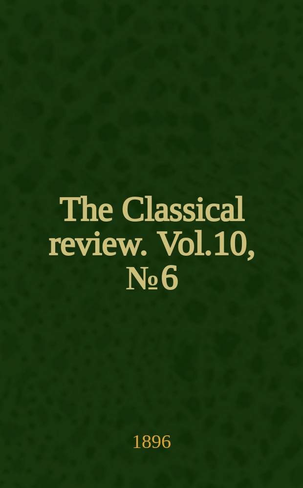 The Classical review. Vol.10, №6(89)