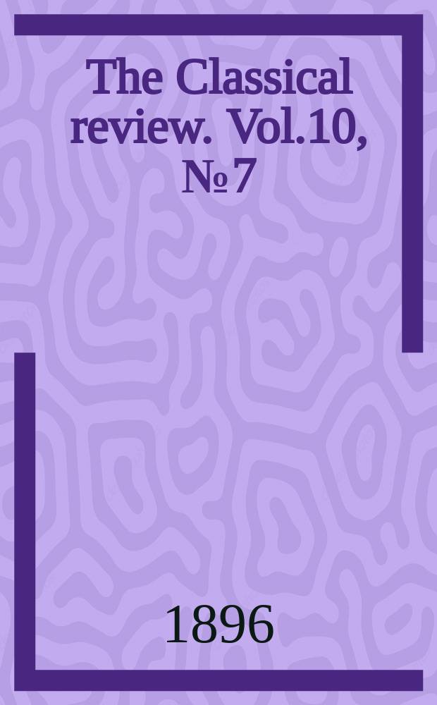The Classical review. Vol.10, №7(90)