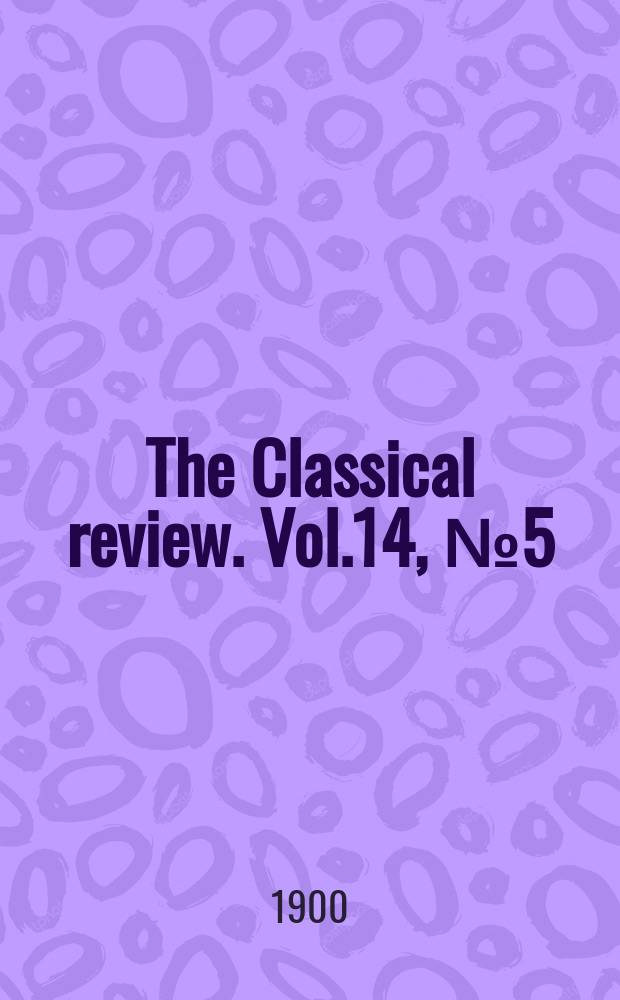 The Classical review. Vol.14, №5(124)