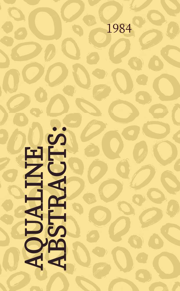 Aqualine abstracts : (Formerly WRC information) Publ. bi-weekly on behalf of the Water research centre. Vol.11, №8