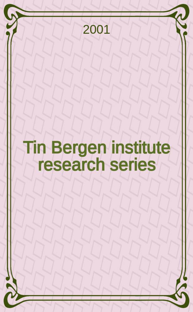 Tin Bergen institute research series : The impact of institutional investors