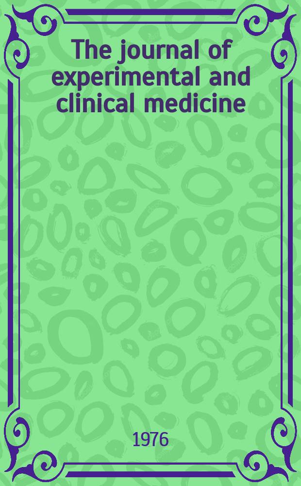 The journal of experimental and clinical medicine : Publ. by the Tokai univ. School of medicine and Tokai medical association