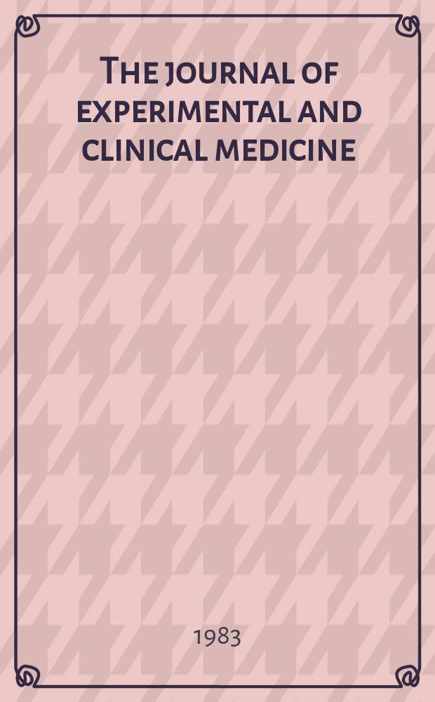 The journal of experimental and clinical medicine : Publ. by the Tokai univ. School of medicine and Tokai medical association. Vol.8, №5/6 : Tumor resistance